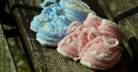 Chaussons bébé Rose et Bleu